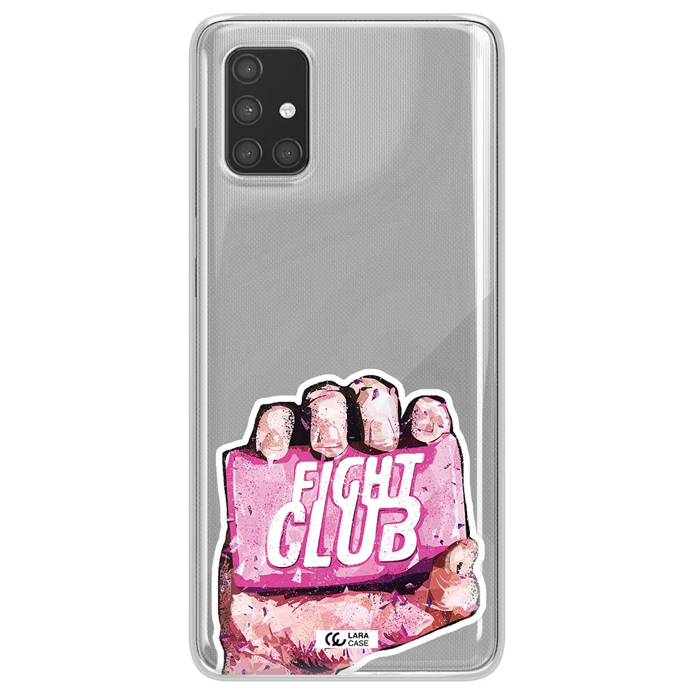 a hand holding a pink bag Samsung A71 Clear TPU Case