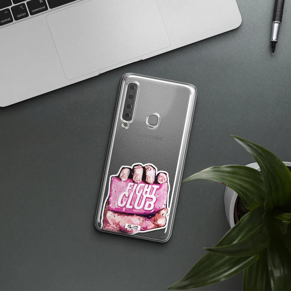 a hand holding a pink bag Samsung A9 2018 Clear TPU Case