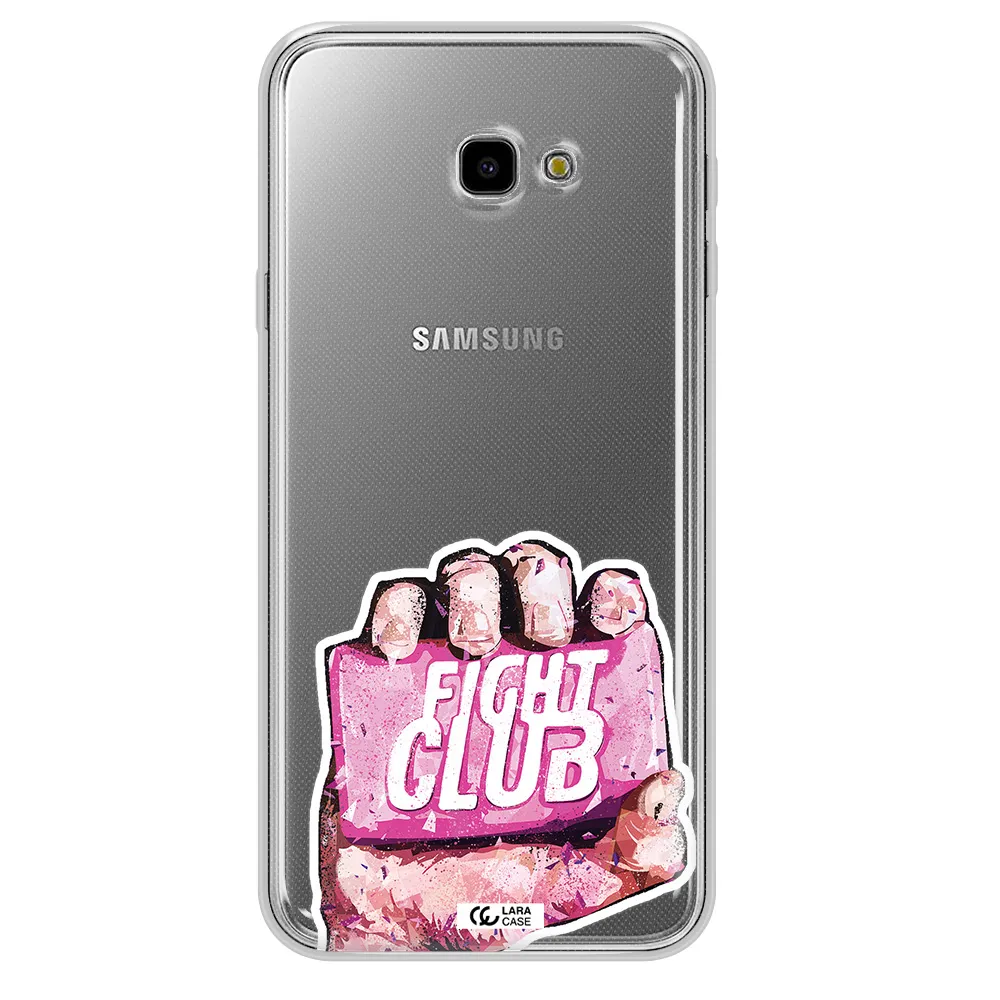 a hand holding a pink bag Samsung J4 Plus Clear TPU Case
