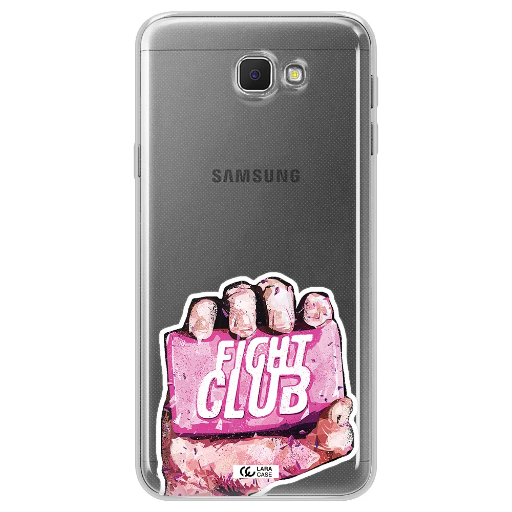 a hand holding a pink bag Samsung J5 Prime Clear TPU Case