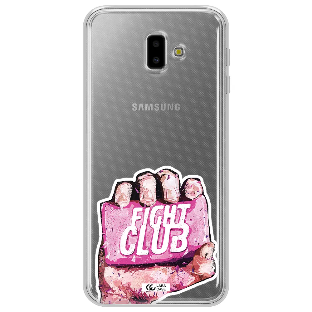 a hand holding a pink bag Samsung J6 Plus Clear TPU Case