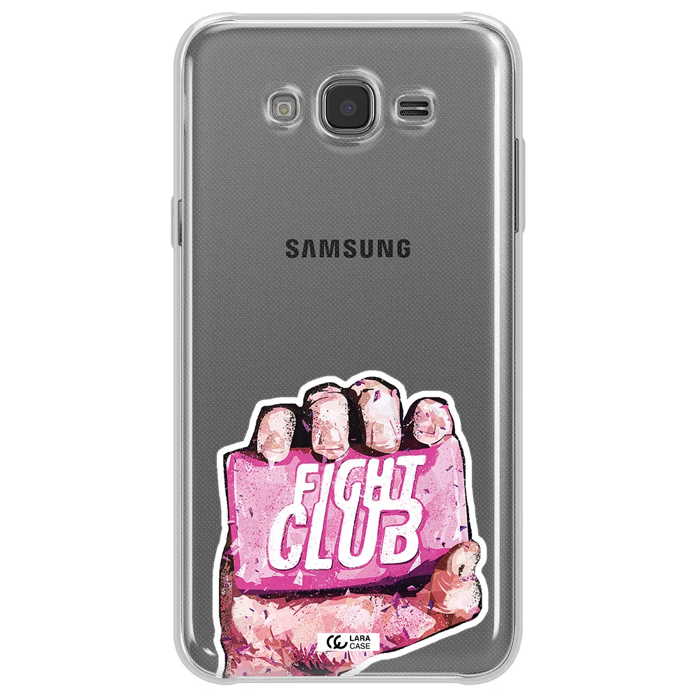 a hand holding a pink bag Samsung J7 2015 Clear TPU Case