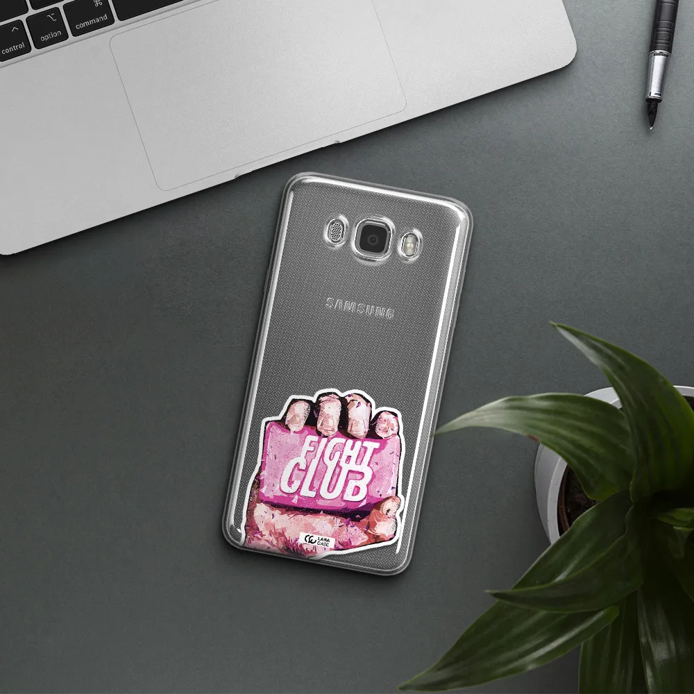 a hand holding a pink bag Samsung J7 2016 Clear TPU Case