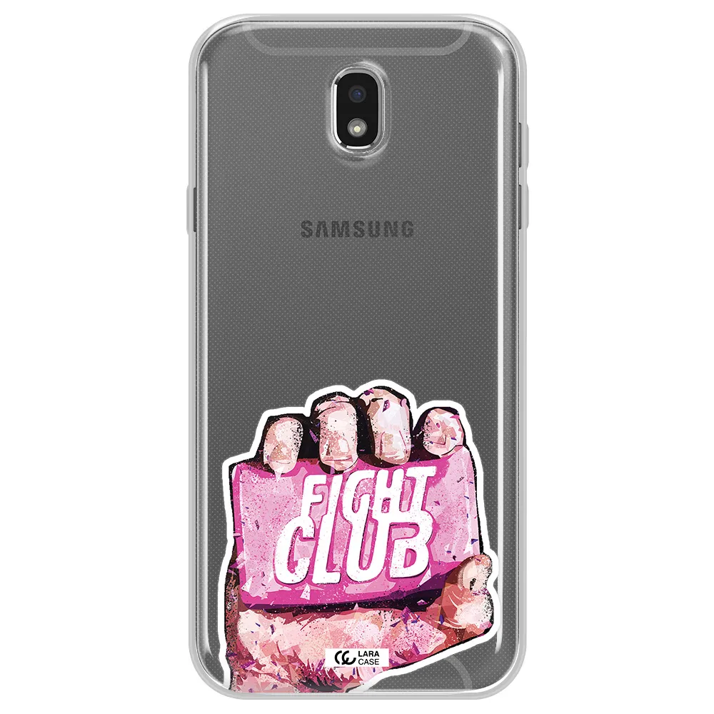 a hand holding a pink bag Samsung J7 Pro Clear TPU Case