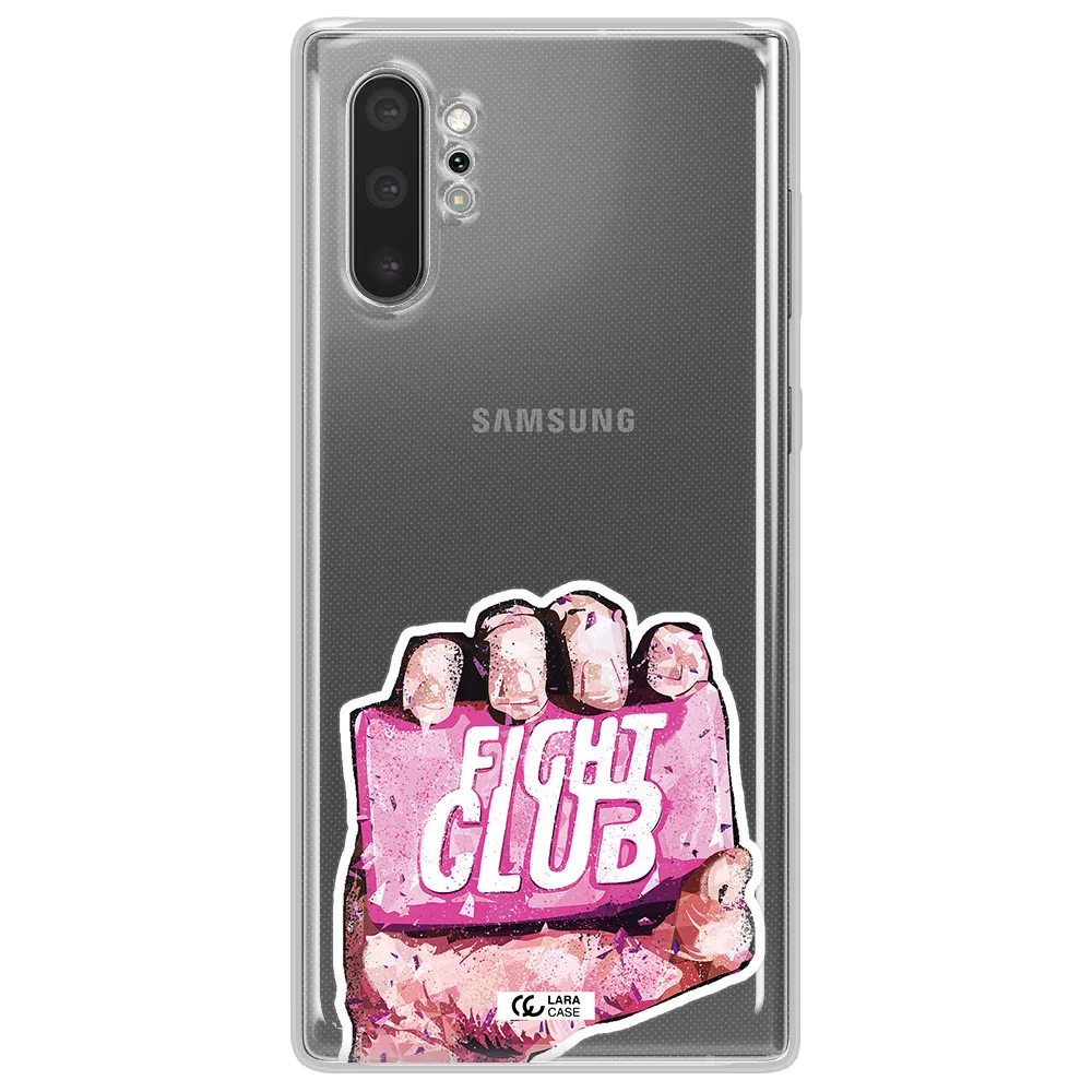 a hand holding a pink bag Samsung Note 10 Plus Clear TPU Case
