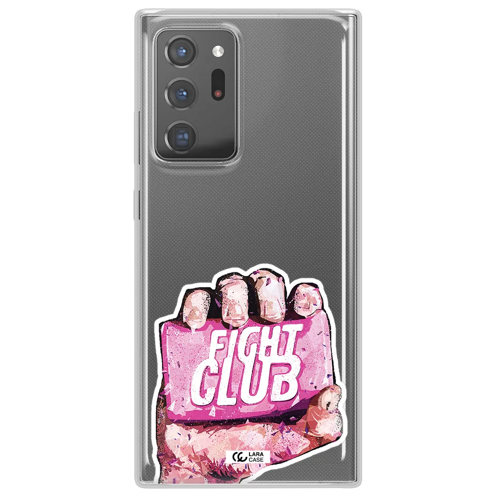 a hand holding a pink bag Samsung Note 20 Ultra Clear TPU Case