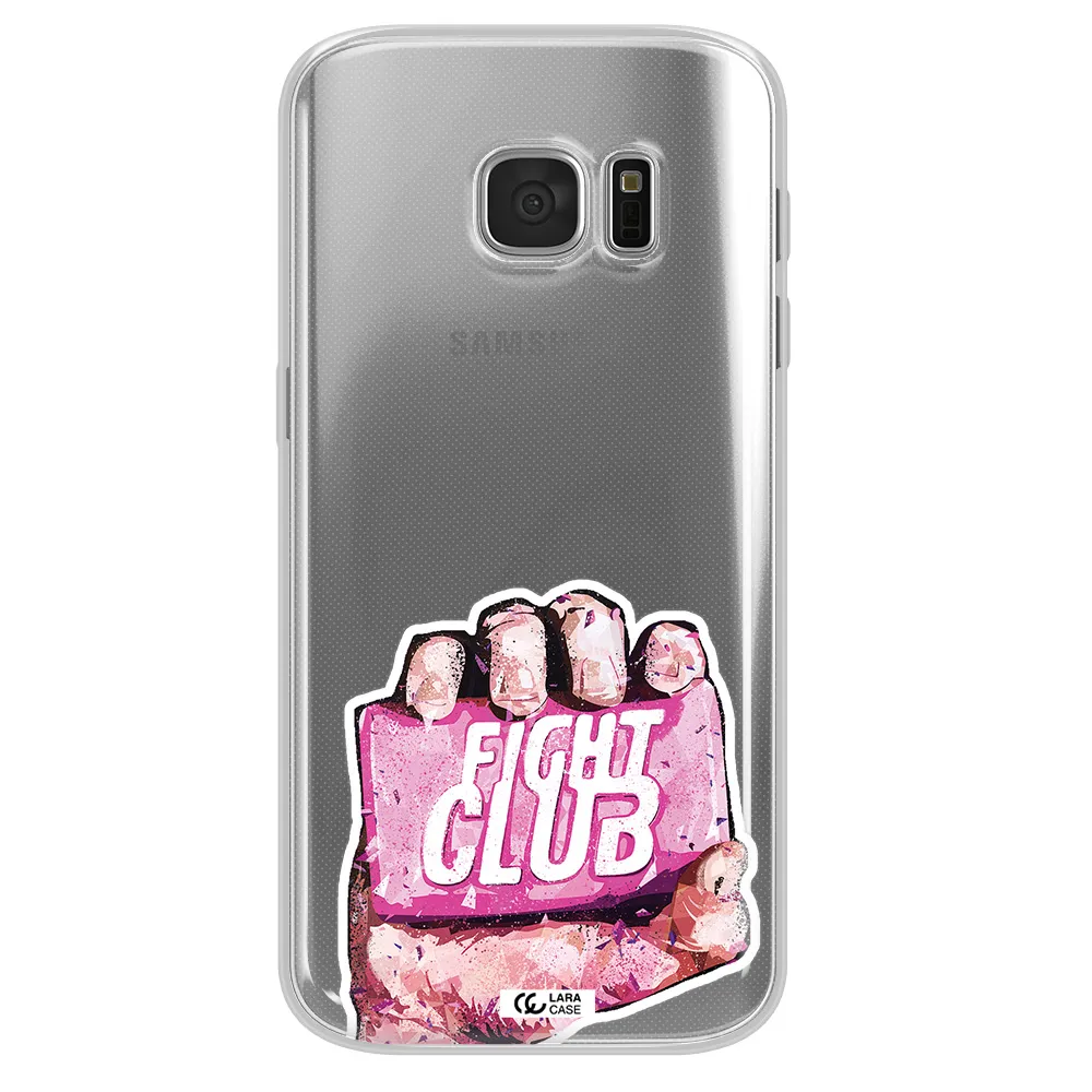 a hand holding a pink bag Samsung S 7 Clear TPU Case