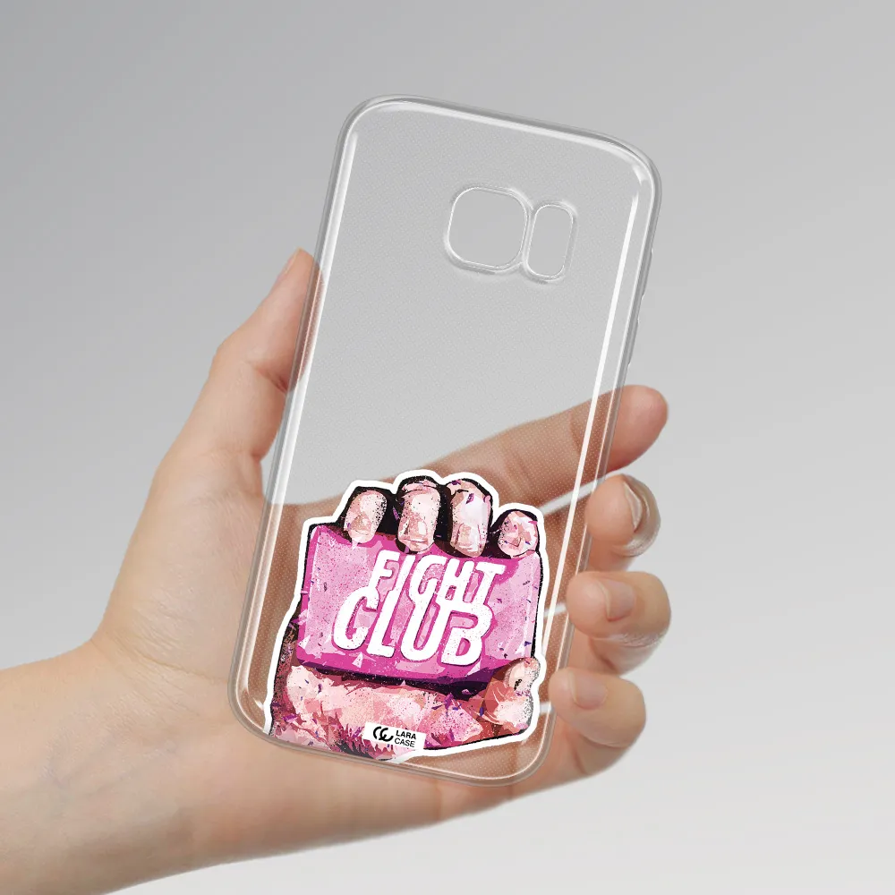 a hand holding a pink bag Samsung S 7 Clear TPU Case