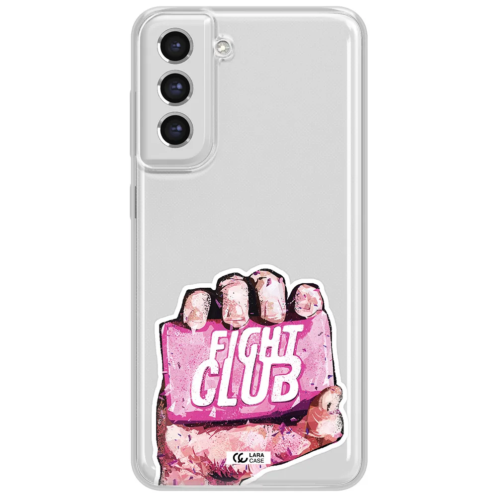 A Hand Holding A Pink Bag Samsung S21 Fe Clear Tpu Case