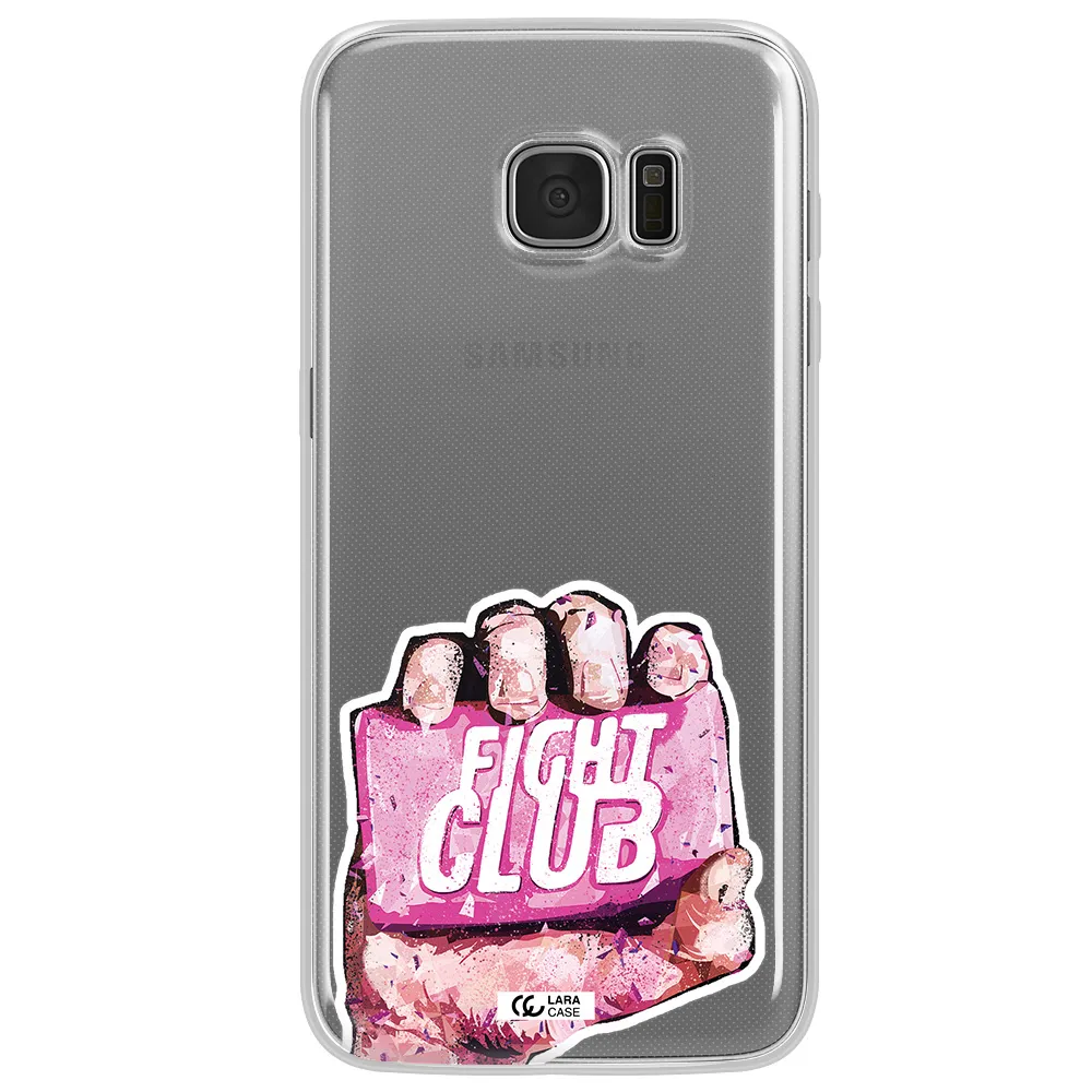a hand holding a pink bag Samsung S7 Edge Clear TPU Case