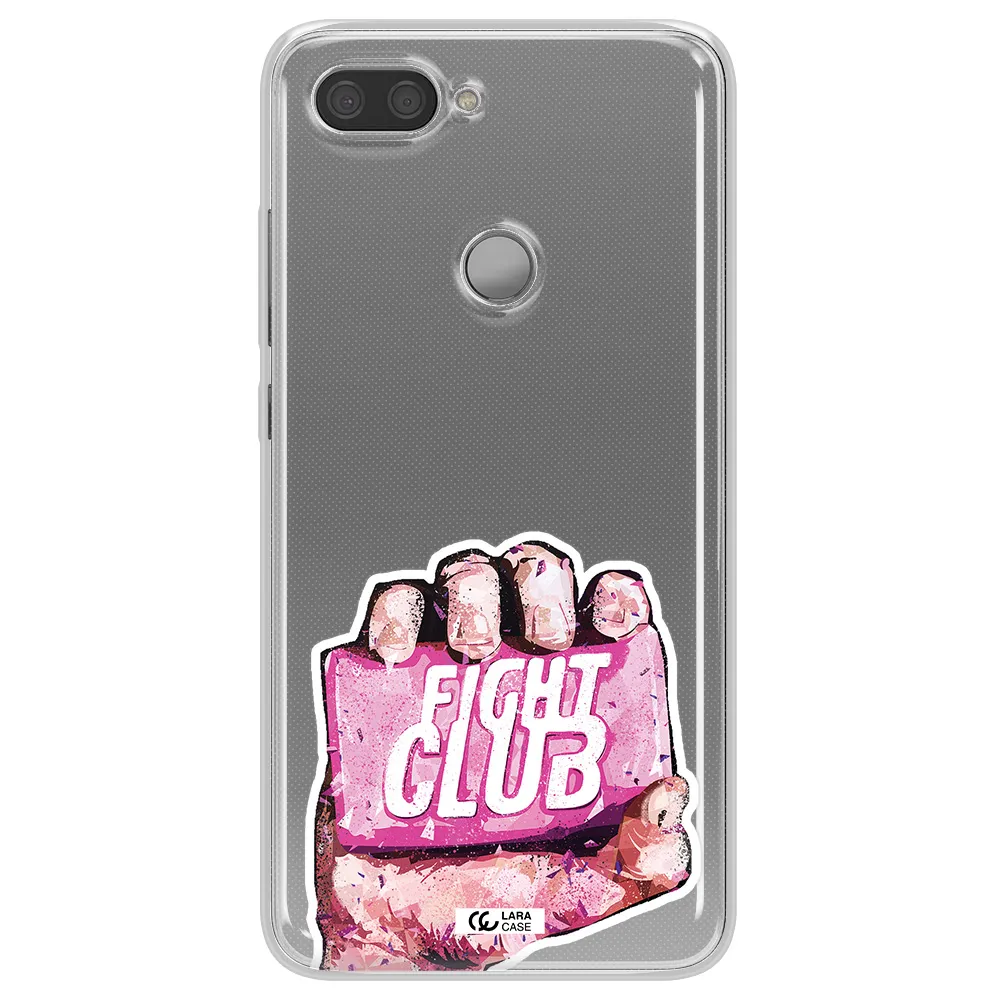 a hand holding a pink bag Xiaomi Mi 8 Lite Clear TPU Case