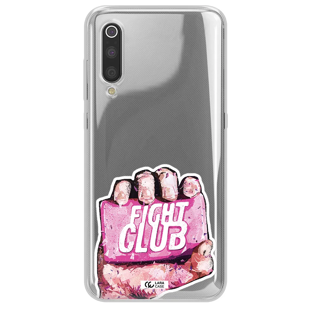 a hand holding a pink bag Xiaomi Mi 9 Clear TPU Case