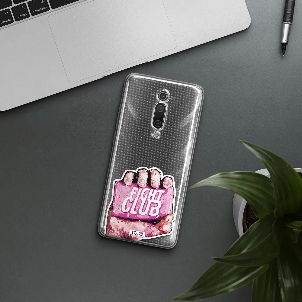 a hand holding a pink bag Xiaomi Mi 9T Clear TPU Case