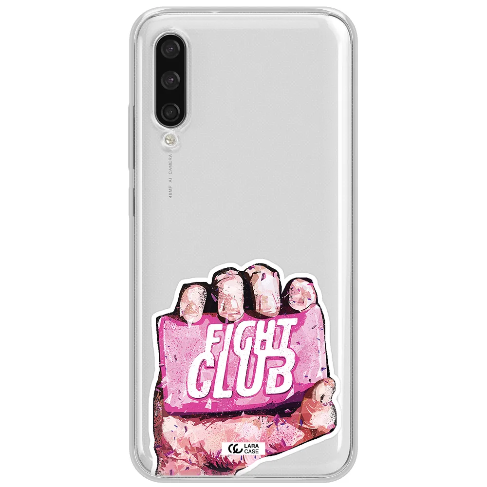 A Hand Holding A Pink Bag Xiaomi Mi A3 Clear Tpu Case
