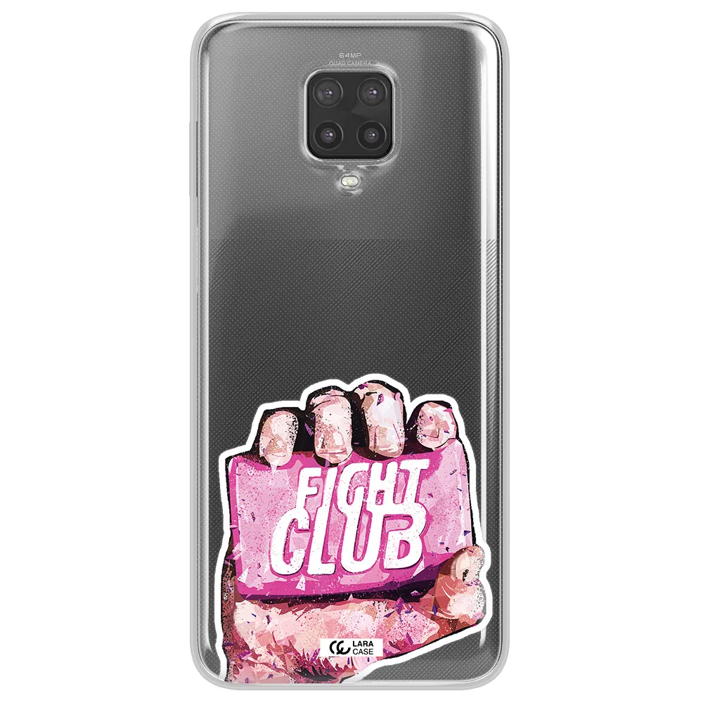 a hand holding a pink bag Xiaomi Note 9 Pro Clear TPU Case