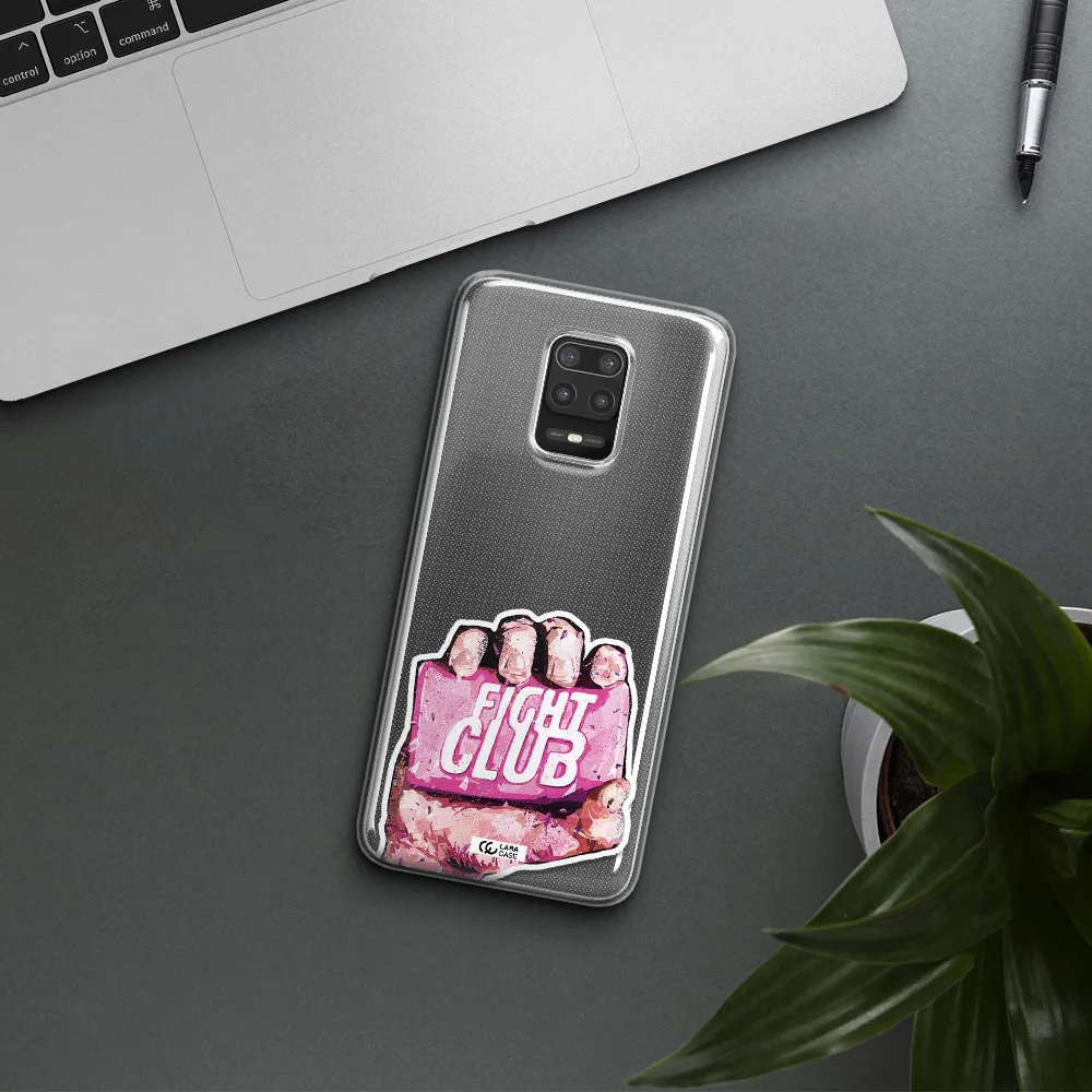 a hand holding a pink bag Xiaomi Note 9S Clear TPU Case