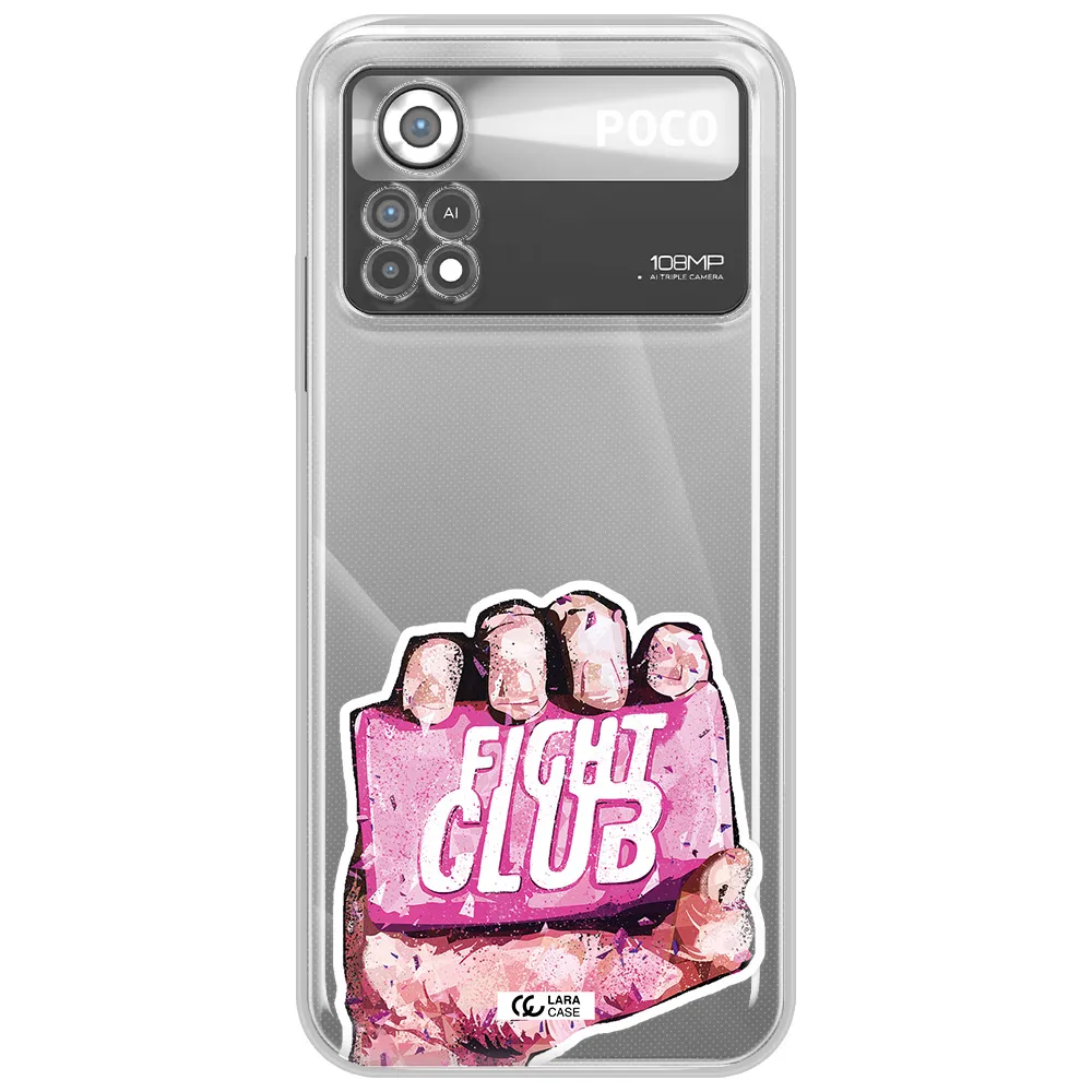 a hand holding a pink bag Xiaomi Poco X4 Pro Clear TPU Case