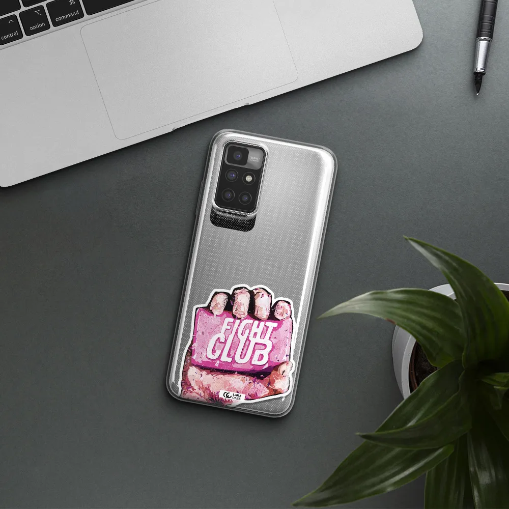 a hand holding a pink bag Xiaomi Redmi 10 Clear TPU Case