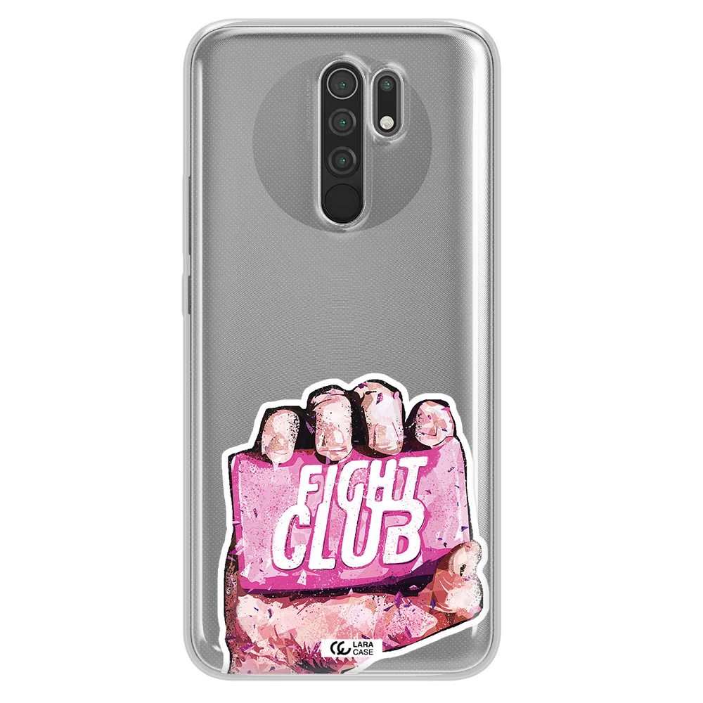 a hand holding a pink bag Xiaomi Redmi 9 Clear TPU Case