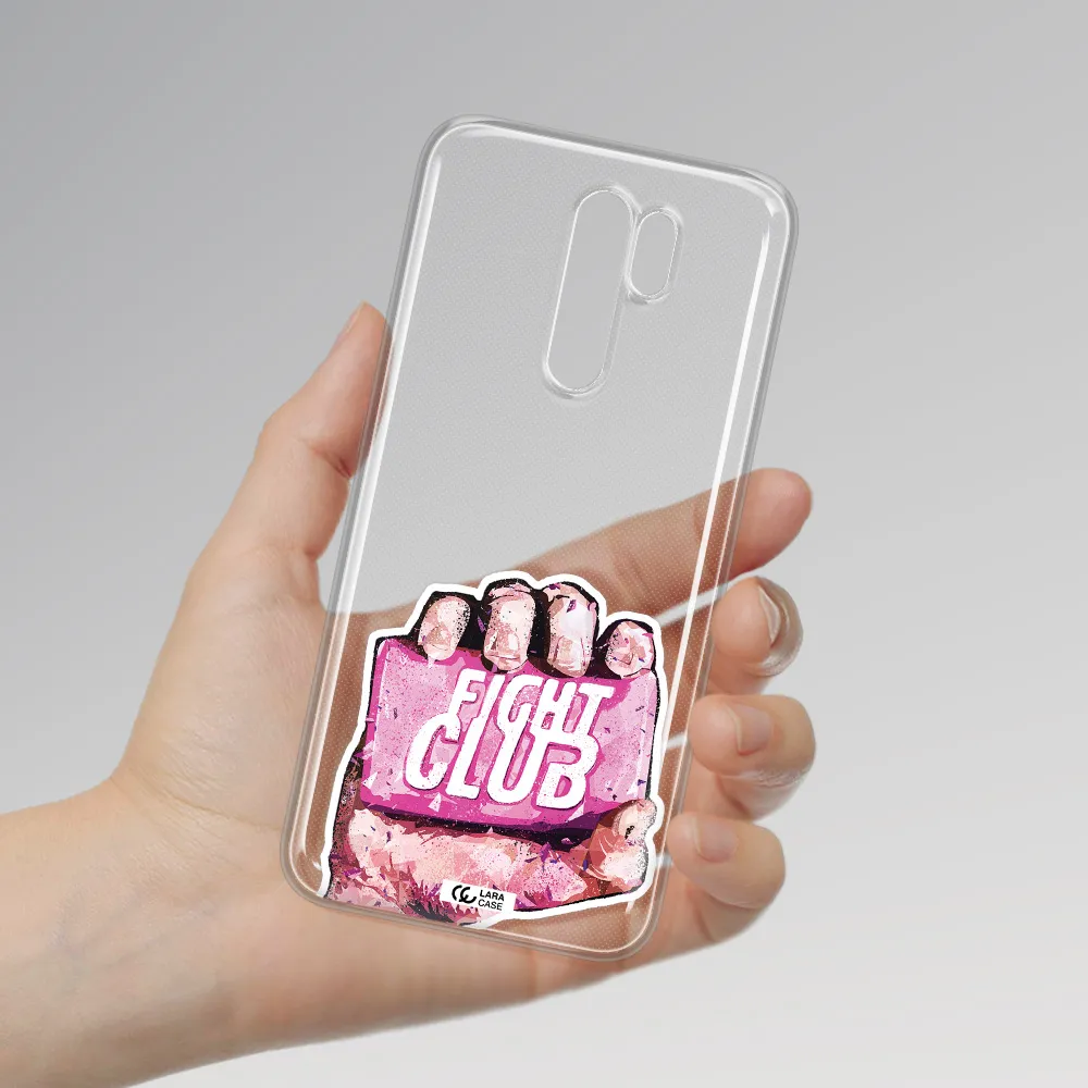 a hand holding a pink bag Xiaomi Redmi 9 Clear TPU Case