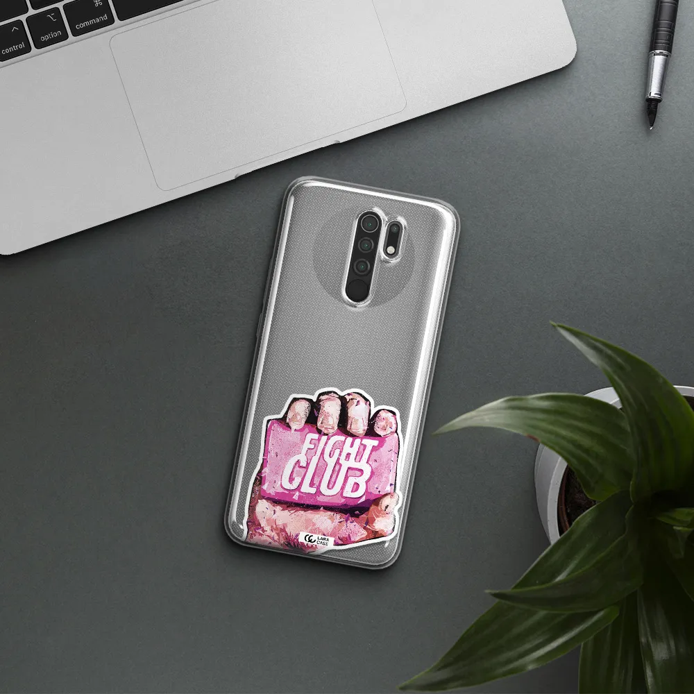 a hand holding a pink bag Xiaomi Redmi 9 Clear TPU Case