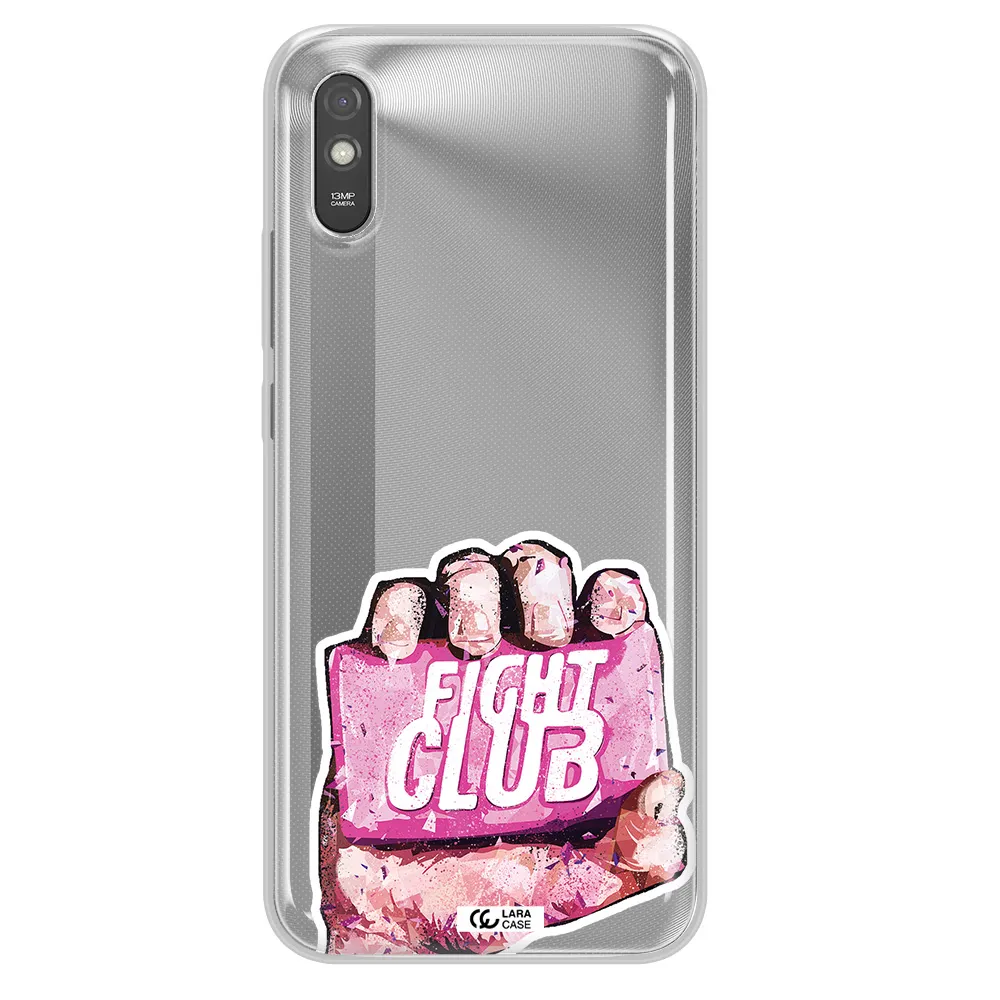 a hand holding a pink bag Xiaomi Redmi 9A Clear TPU Case