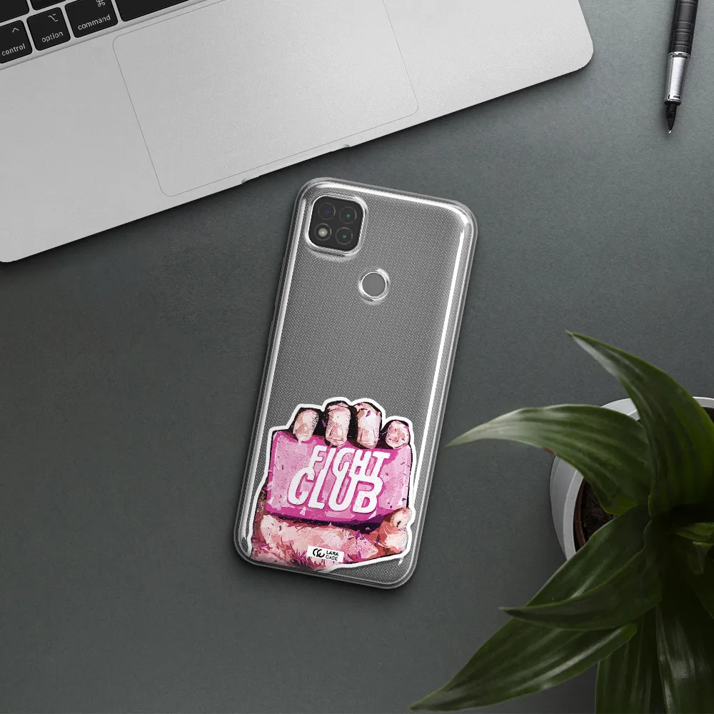 a hand holding a pink bag Xiaomi Redmi 9C Clear TPU Case
