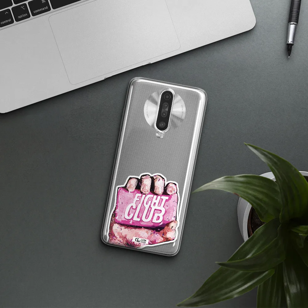 a hand holding a pink bag Xiaomi Redmi K30 Clear TPU Case