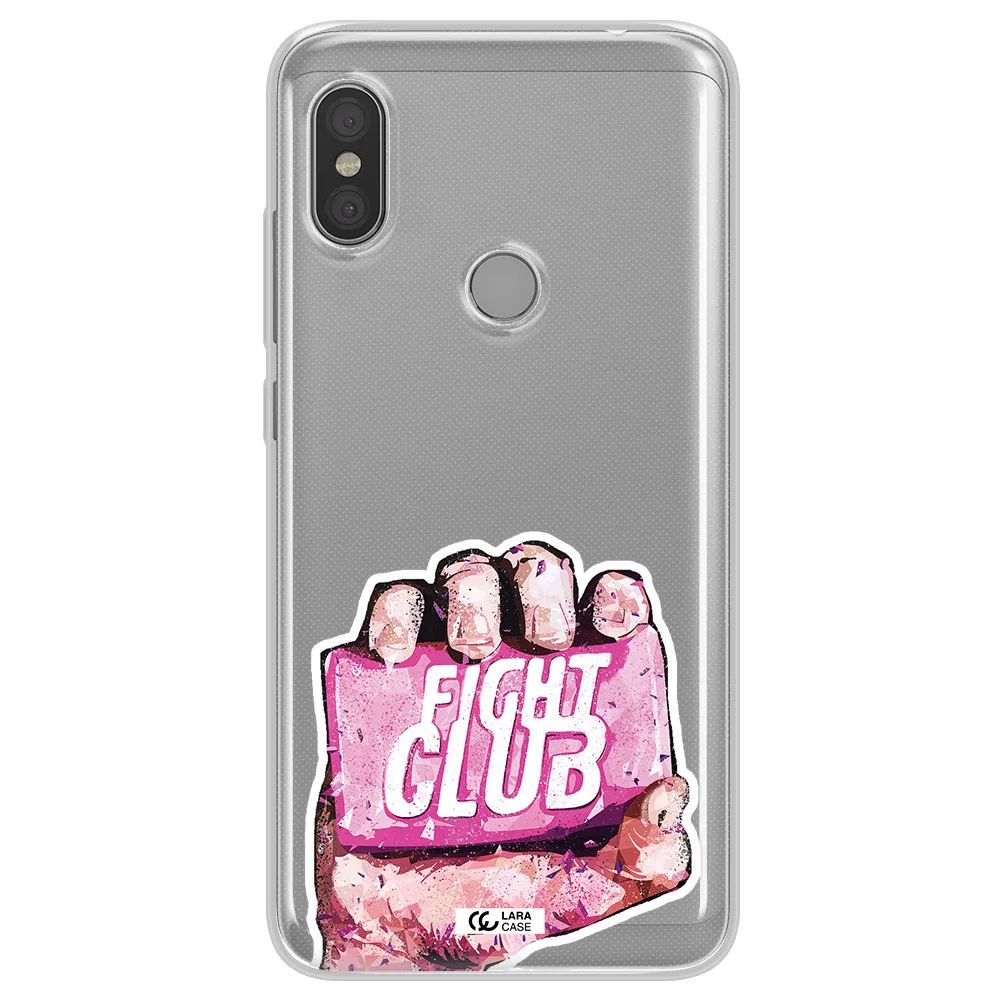 a hand holding a pink bag Xiaomi Redmi Note 6 Pro Clear TPU Case