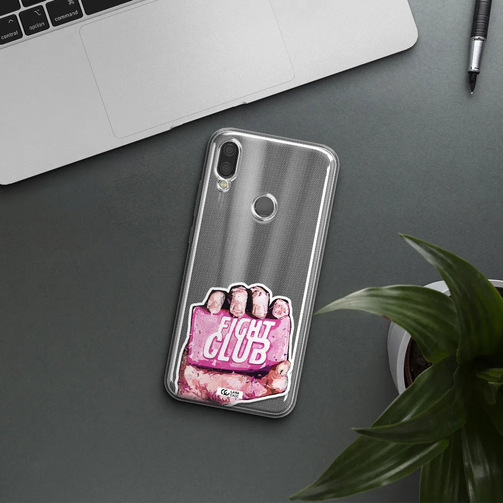 a hand holding a pink bag Xiaomi Redmi Note 7 Clear TPU Case