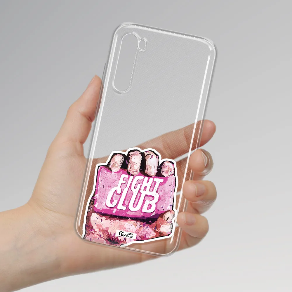 A Hand Holding A Pink Bag Xiaomi Redmi Note 8T Clear Tpu Case