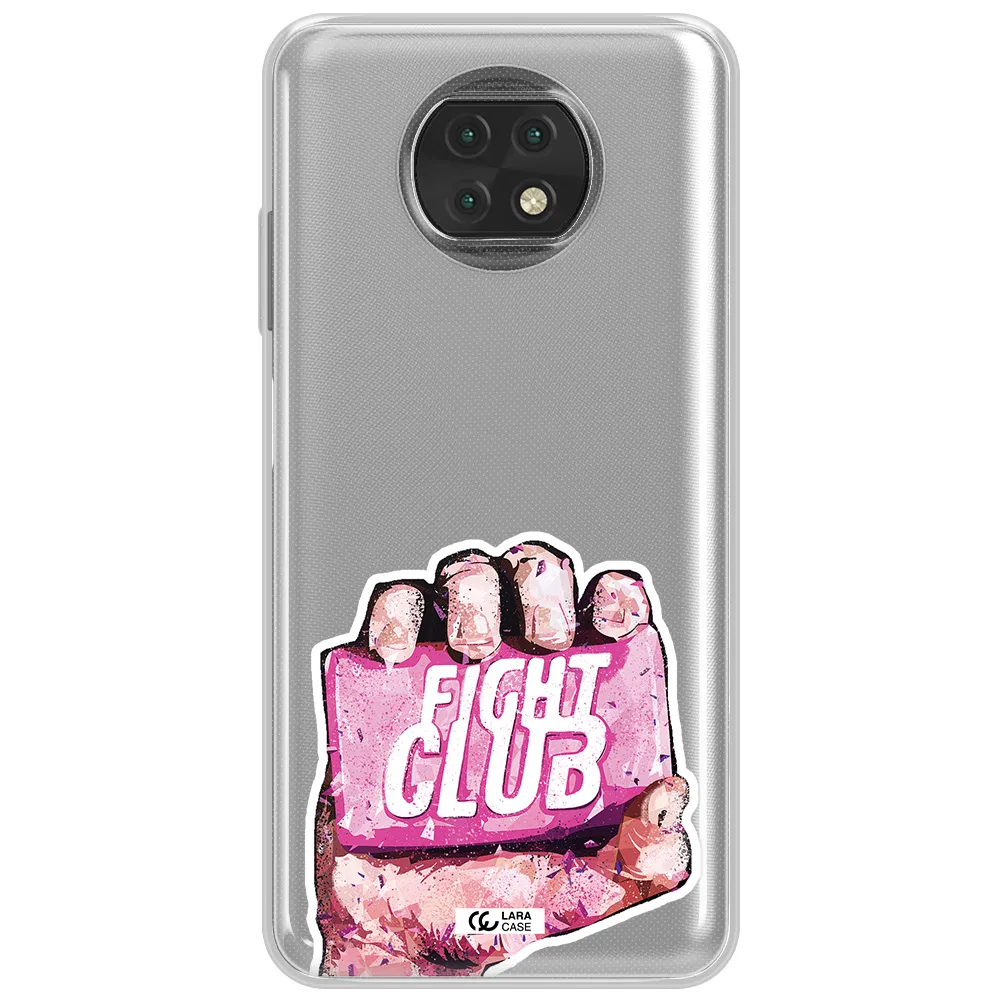 A Hand Holding A Pink Bag Xiaomi Redmi Note 9T Clear Tpu Case