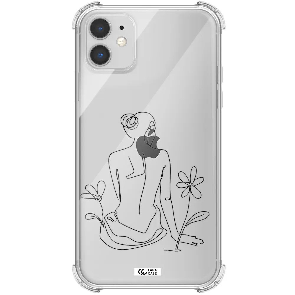 a woman sitting on a flower Apple iPhone 11 Clear PC Case