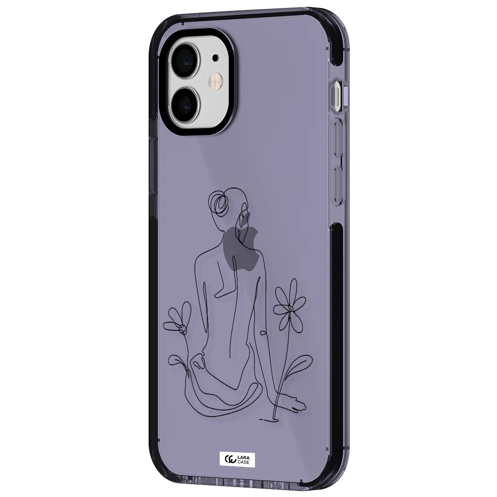 a woman sitting on a flower Apple iPhone 11 impact Lilac Case