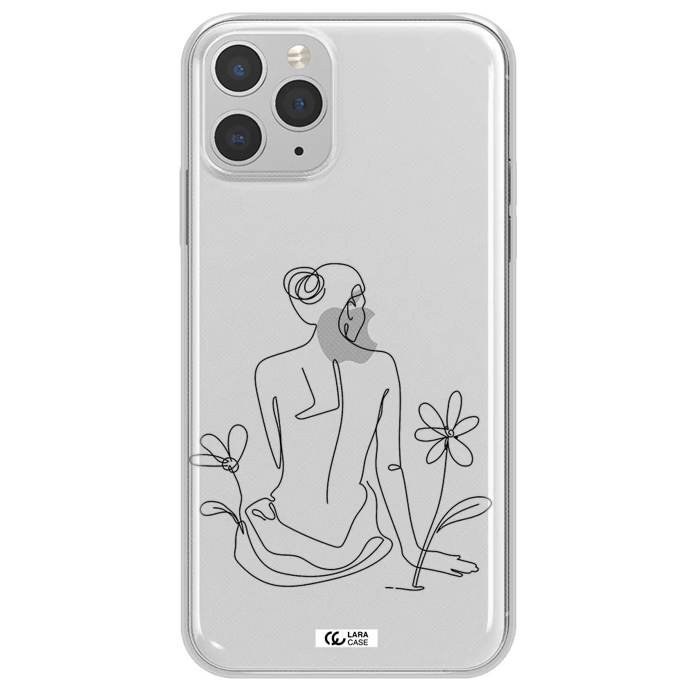 a woman sitting on a flower Apple iPhone 11 pro Clear TPU Case
