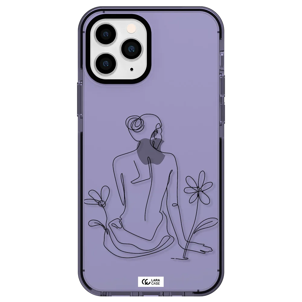 a woman sitting on a flower Apple iPhone 11 pro impact Lilac Case