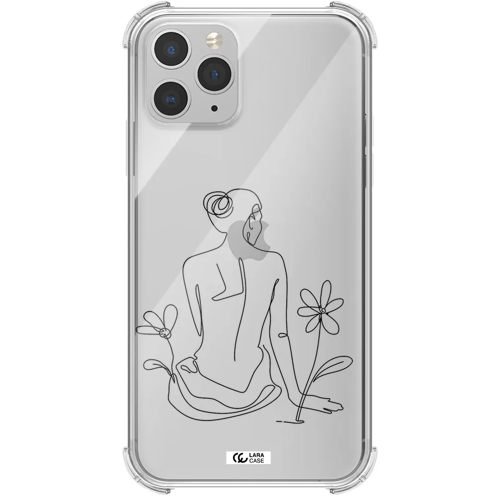 a woman sitting on a flower Apple iPhone 11 pro max Clear PC Case
