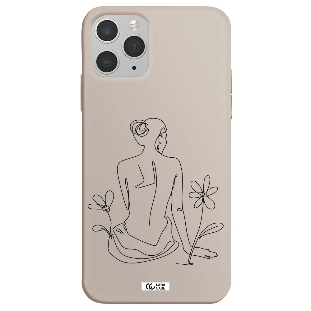 a woman sitting on a flower Apple iPhone 11 pro max Silicone Stone Case
