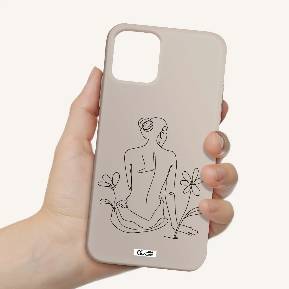 a woman sitting on a flower Apple iPhone 11 pro Silicone Stone Case