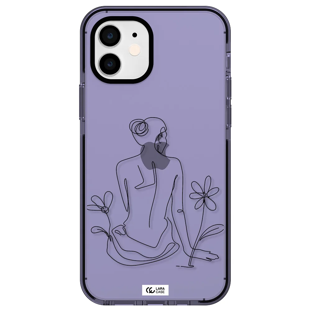 a woman sitting on a flower Apple iPhone 12 impact Lilac Case