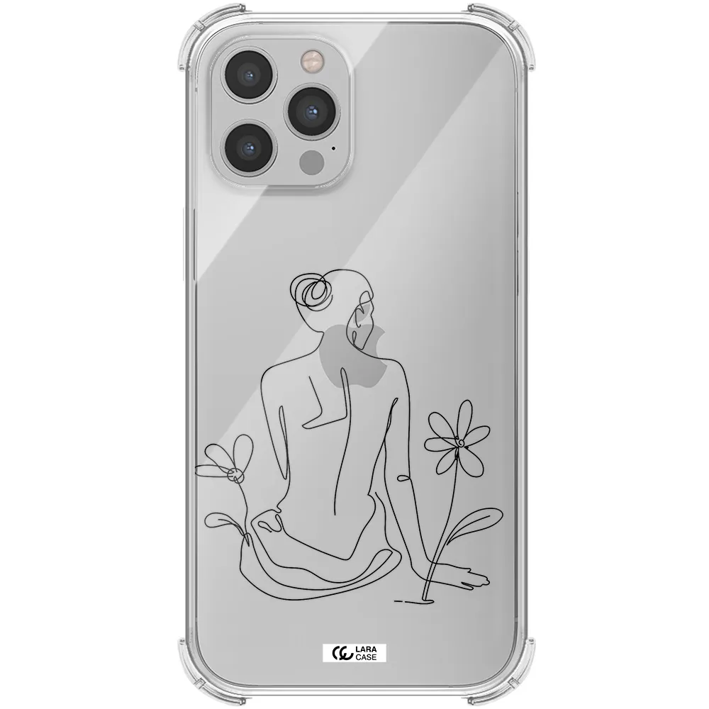 a woman sitting on a flower Apple iPhone 12 pro Clear PC Case