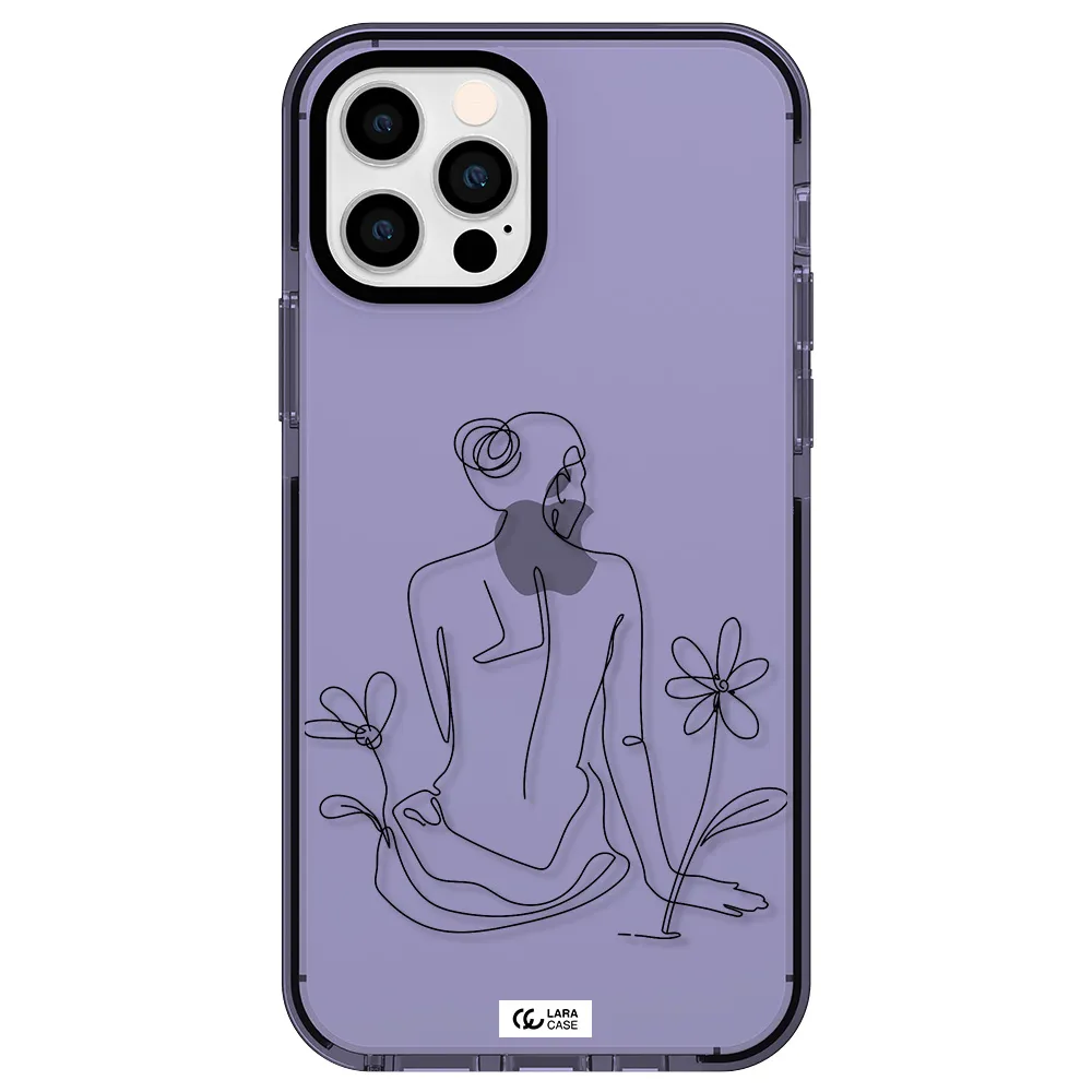 a woman sitting on a flower Apple iPhone 12 pro impact Lilac Case