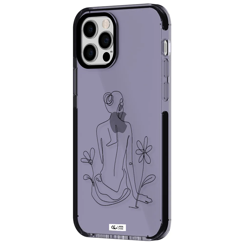 a woman sitting on a flower Apple iPhone 12 pro impact Lilac Case