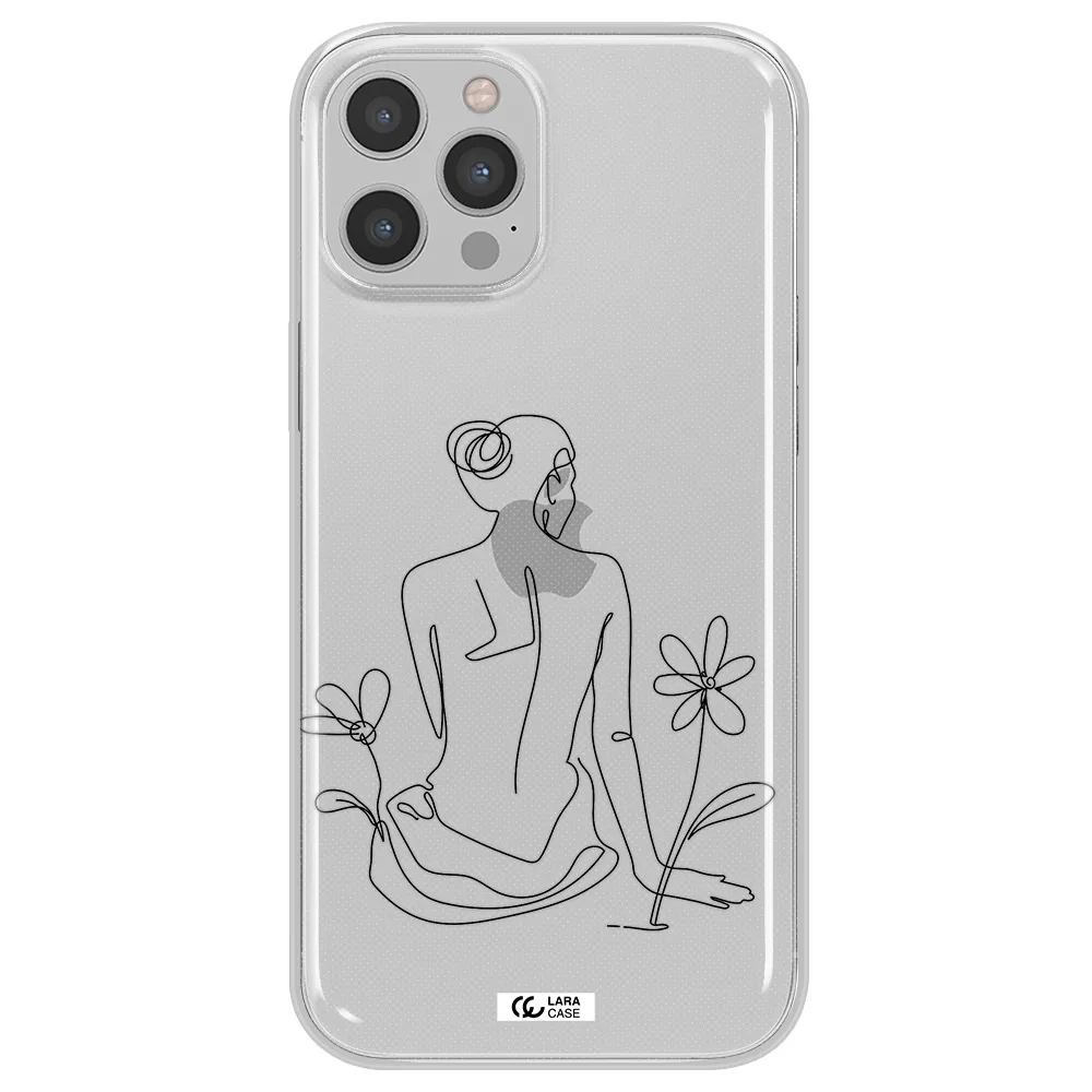 a woman sitting on a flower Apple iPhone 12 pro max Clear TPU Case