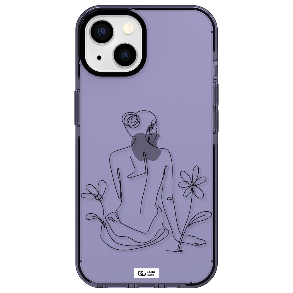a woman sitting on a flower Apple iPhone 13 impact Lilac Case