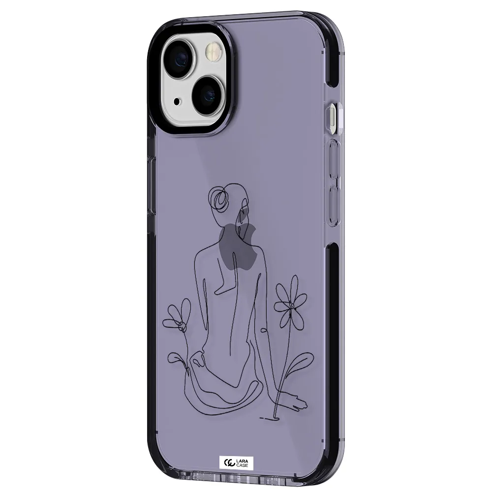 a woman sitting on a flower Apple iPhone 13 impact Lilac Case
