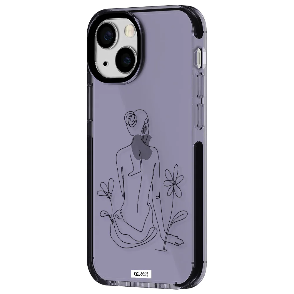 a woman sitting on a flower Apple iPhone 13 mini impact Lilac Case