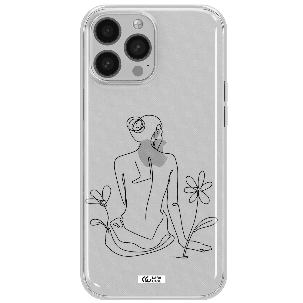 a woman sitting on a flower Apple iPhone 13 Pro Clear TPU Case