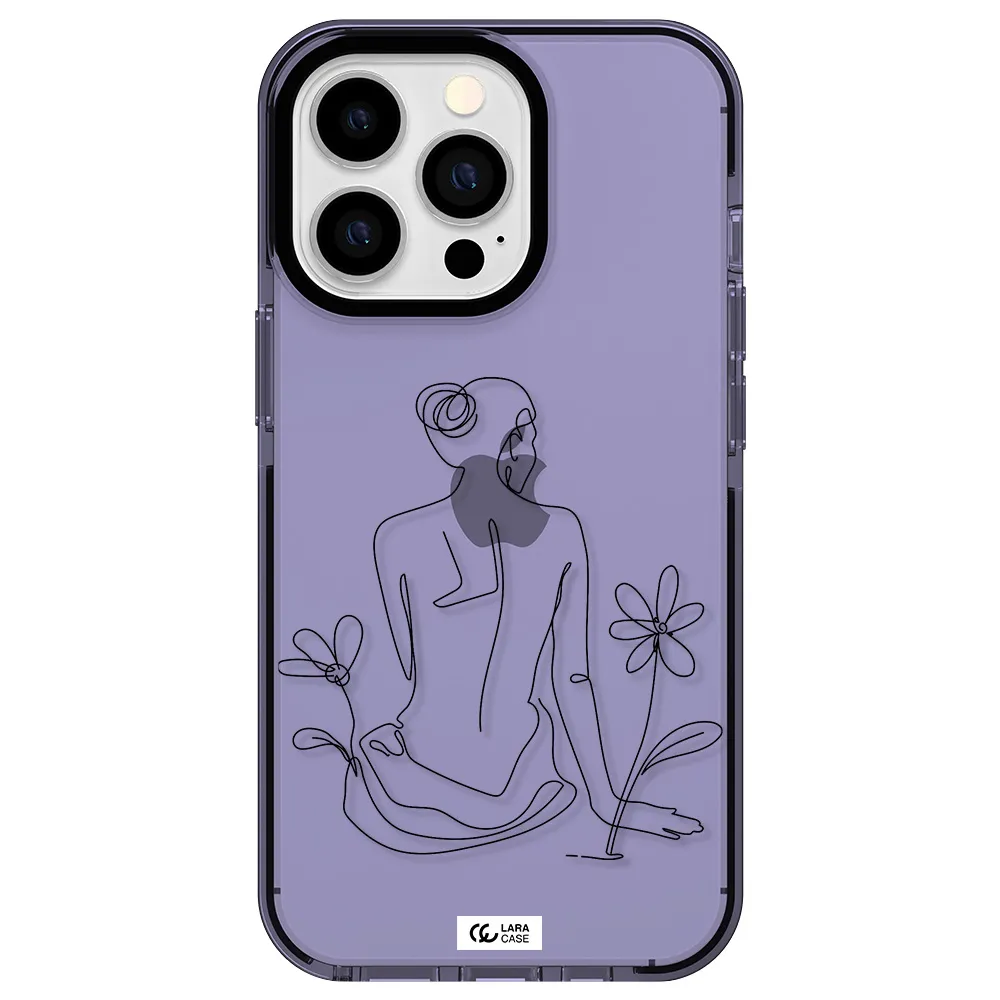 a woman sitting on a flower Apple iPhone 13 Pro impact Lilac Case