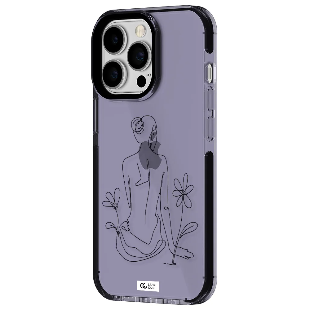 a woman sitting on a flower Apple iPhone 13 Pro impact Lilac Case